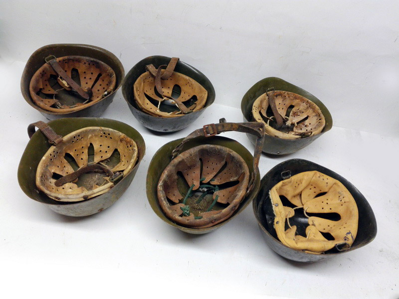 casco militar verde metal piel 15.5x22.5x26.7 6u